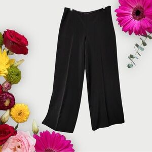 White House Black Market Wide Leg Black Satin  Culottes Dress Pants Trousers